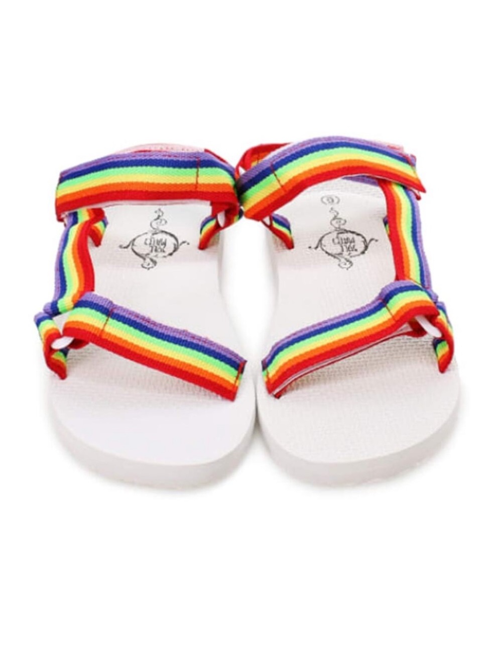 Sole Mates Women's Rainbow Strap Sandals in White • 6